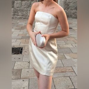 Oh Polly Strapless Cream Dress